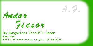 andor ficsor business card